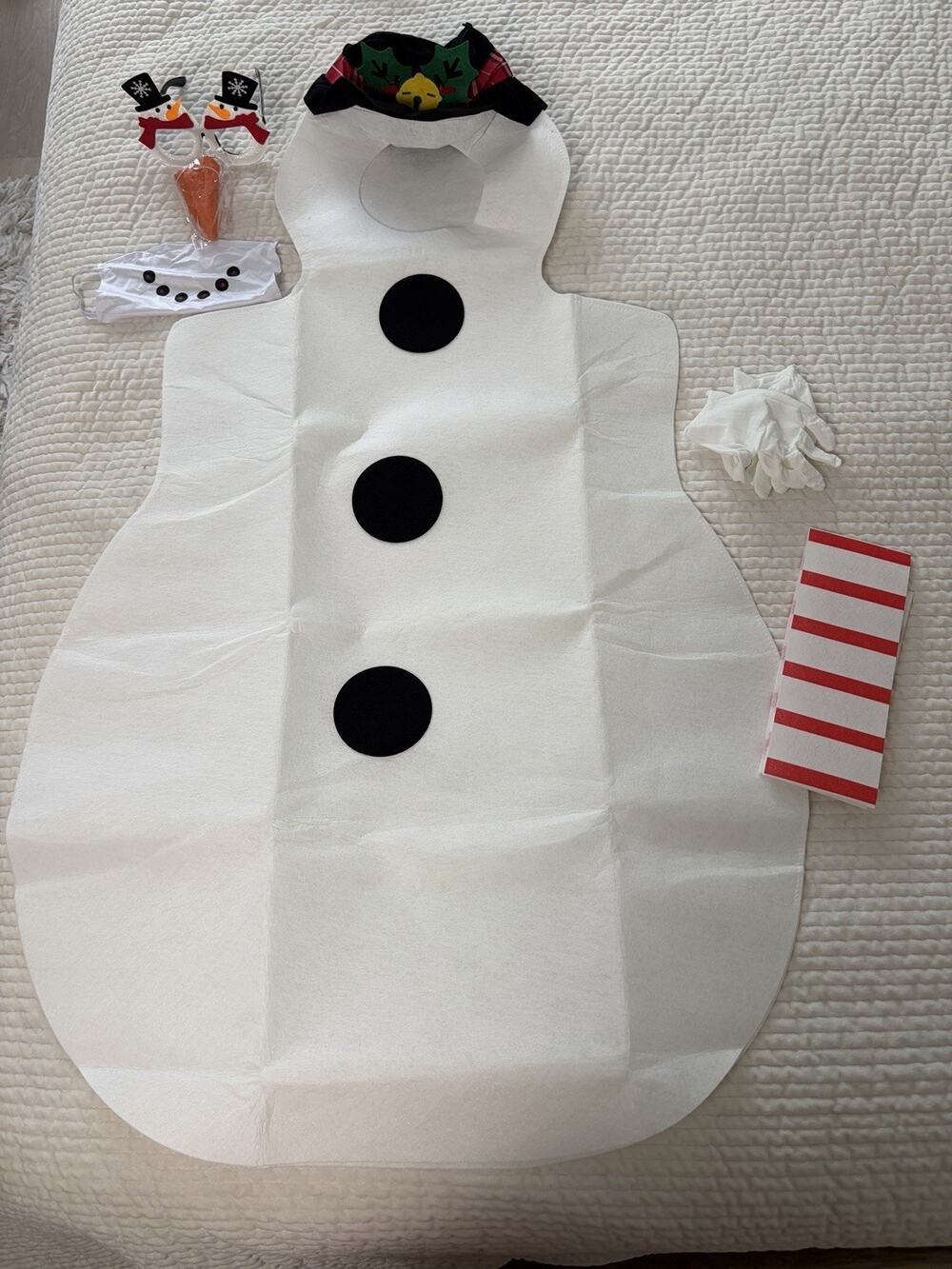 Snowman Costume Adult One Size Christmas Halloween Felt Accessories Complete